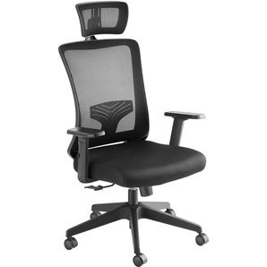 GmbH Bürostuhl Phoibe ergonomisch mit verstellbarer Kopfstütze - schwarz 405324