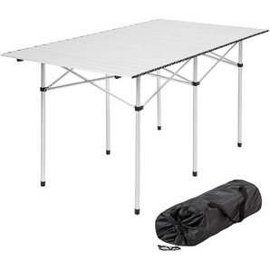 GmbH Camping Klapptisch aus Aluminium inkl. Tasche 140x70x70cm - grau 401170