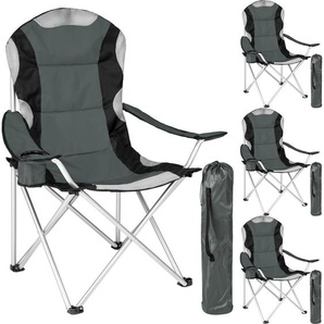 GmbH Campingstuhl mit Polsterung - grau, 4er Set 401297