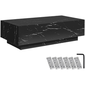 GmbH Couchtisch Lasley mit Standfuß, Belastbarkeit 45 kg - Marmor Optik schwarz, 120 x 60 x 35 cm 406030