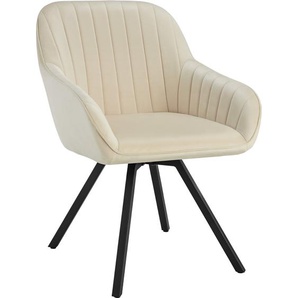 GmbH Drehbarer Armlehnstuhl Snug Samtoptik, gepolstert - creme, pro Stück 405333