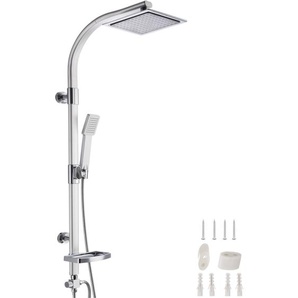 GmbH Duschsystem Regendusche mit Handbrause und Seifenablage - grau 402680