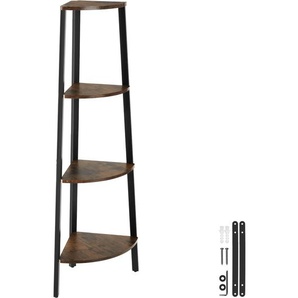 GmbH Eckregal Newbridge 34x34x125cm - Industrial Holz dunkel, rustikal 404773