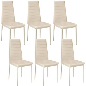 GmbH Esszimmerstühle Kunstleder - beige, 6er Set 401852