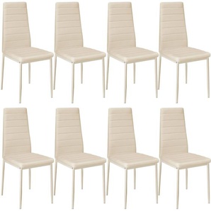 GmbH Esszimmerstühle Kunstleder - beige, 8er Set 404122