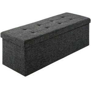 GmbH Faltbare Sitztruhe aus Polyester mit Stauraum 110x38x38cm - dunkelgrau 402236