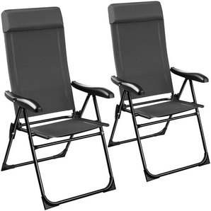 GmbH Faltbarer Campingstuhl Müritz mit Kopfpolster, Aluminium - 2er Set 405588