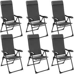 GmbH Faltbarer Campingstuhl Müritz mit Kopfpolster, Aluminium - 6er Set 406209