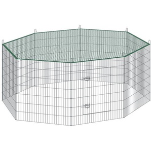 GmbH Freilaufgehege mit Sicherheitsnetz, Stecksystem, Ø 204cm - silber 405043