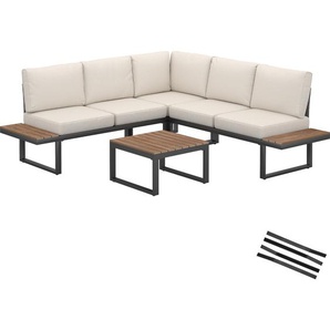 GmbH Garten-Lounge-Set Eliar, 4-teilig, mit Aluminiumgestell - schwarz 405344