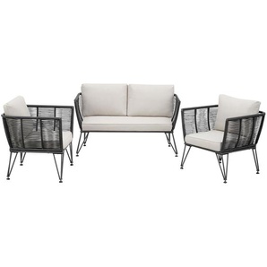 GmbH Garten-Loungeset Sundo im Rope-Design mit Polyrattan - anthrazit 405465