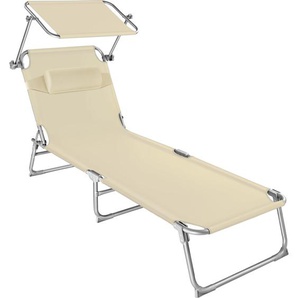 GmbH Gartenliege 4-stufig mit Kopfpolster - beige 403417