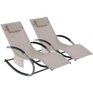 GmbH Gartenliege Taya, ergonomisch, Schwingfunktion - beige, 2er Set 406285