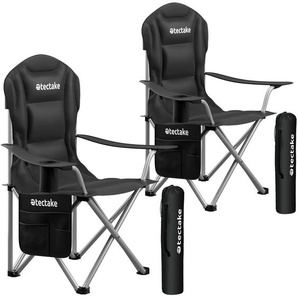 GmbH Gepolsterter Campingstuhl MTX, faltbar, mit Getränkehalter - 2er Set 406196