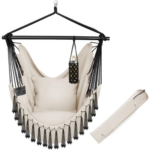 GmbH Hängesessel Malika, Boho-Style, Belastbarkeit 150kg - beige 405080