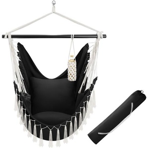 GmbH Hängesessel Malika, Boho-Style, Belastbarkeit 150kg - schwarz 405078