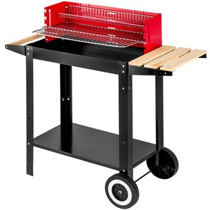 GmbH Holzkohlegrill Grillwagen - schwarz/rot 402329
