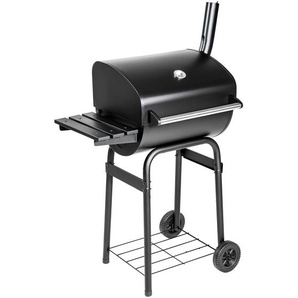 GmbH Holzkohlegrill mit Deckel und Thermometer - schwarz 401172
