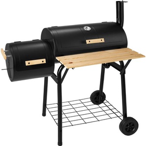 GmbH Holzkohlegrill Smoker mit Thermometer - schwarz 400821
