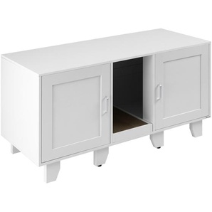 GmbH Katzenschrank Freya, versteckte Eingänge, inkl. Kratzmatte - weiß 406009