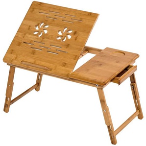 GmbH Laptoptisch aus Holz, höhenverstellbar, 55x35x26cm - braun 401653