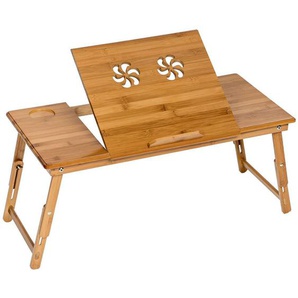 GmbH Laptoptisch aus Holz, höhenverstellbar, 72x35x26cm - braun 401654