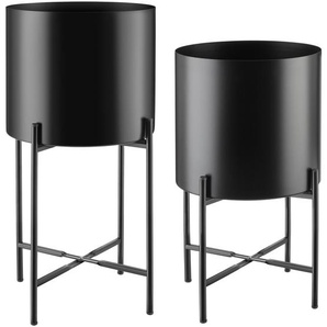 GmbH Pflanzenständer Mine, 2er-Set, pulverbeschichteter Stahl - schwarz 406127