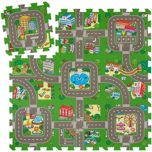 GmbH Puzzlematte MyCity, Stadt- und Straßen, 9-teilig, rutschfest - bunt 405457