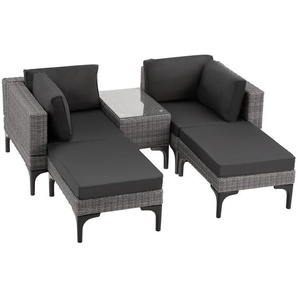 GmbH Rattan Lounge mit Aluminiumgestell Bellaria - grau 404796