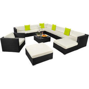 GmbH Rattan Lounge mit Aluminiumgestell Las Vegas - schwarz 403839