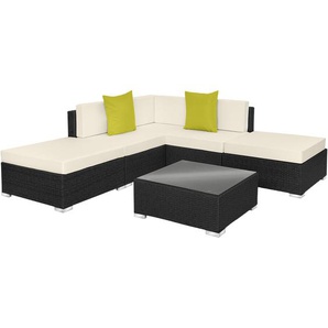 GmbH Rattan Lounge mit Aluminiumgestell Paris - schwarz 403830