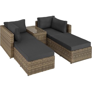 GmbH Rattan Lounge mit Aluminiumgestell San Domino - natur 403168