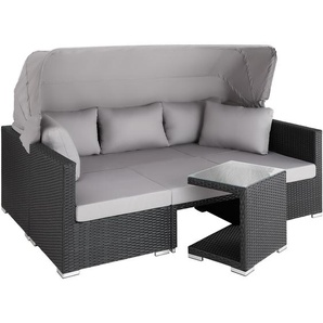 GmbH Rattan Lounge mit Aluminiumgestell San Marino - schwarz 403426