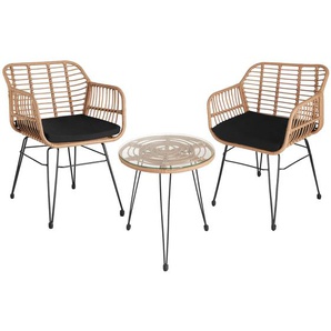 GmbH Rattan-Sitzgruppe Molfetta 2+1 - natur 403558