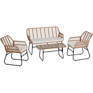 GmbH Rattan Sitzgruppe Molfetta XL für 4 Personen - natur 406062