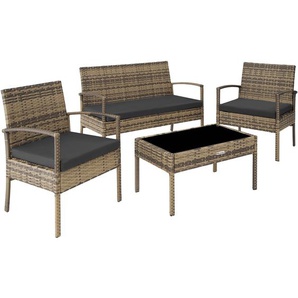 GmbH Rattan Sitzgruppe Sparta 3+1 - natur 403707