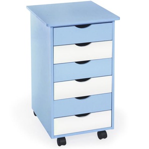 GmbH Rollcontainer aus Holz 65x36x40cm - blau 400925