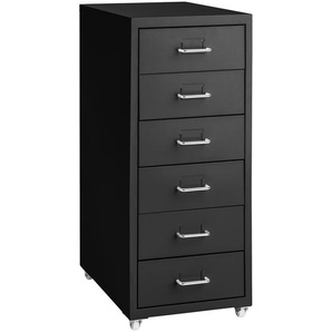 GmbH Rollcontainer aus Metall 41x28x69cm - schwarz 402943