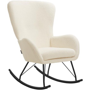 GmbH Schaukelstuhl Swing mit Stahlkufen und dicker Polsterung - creme/schwarz 405850