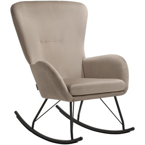 GmbH Schaukelstuhl Swing mit Stahlkufen und dicker Polsterung - schwarz/taupe 405851