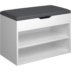 GmbH Schuhbank Jasmina mit Sitzpolster 60x30x43,5cm - weiß 403614