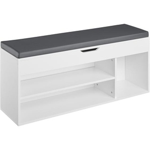 GmbH Schuhbank Natalya mit Sitzpolster 104x30x49cm - weiß 403623