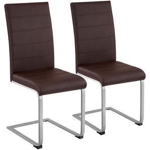 GmbH Schwingstühle, Kunstleder - braun, 2er Set 402552