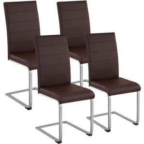 GmbH Schwingstühle, Kunstleder - braun, 4er Set 402556