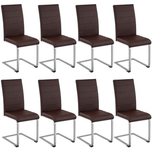 GmbH Schwingstühle, Kunstleder - braun, 8er Set 404130