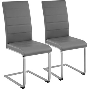 GmbH Schwingstühle, Kunstleder - grau, 2er Set 402551