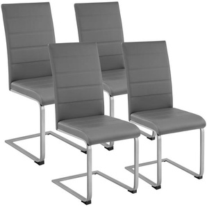 GmbH Schwingstühle, Kunstleder - grau, 4er Set 402555