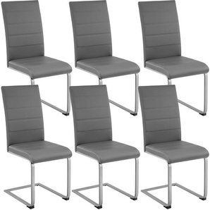 GmbH Schwingstühle, Kunstleder - grau, 6er Set 403897