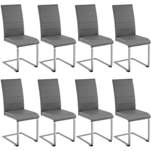 GmbH Schwingstühle, Kunstleder - grau, 8er Set 404129