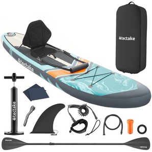 GmbH Stand-Up Paddle Board 2in1 aufblasbar, Komplettset - türkis/orange 405156